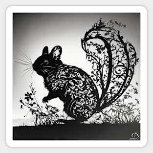 Chinchillas Shadow Silhouette Anime Style Collection No. 9 Sticker